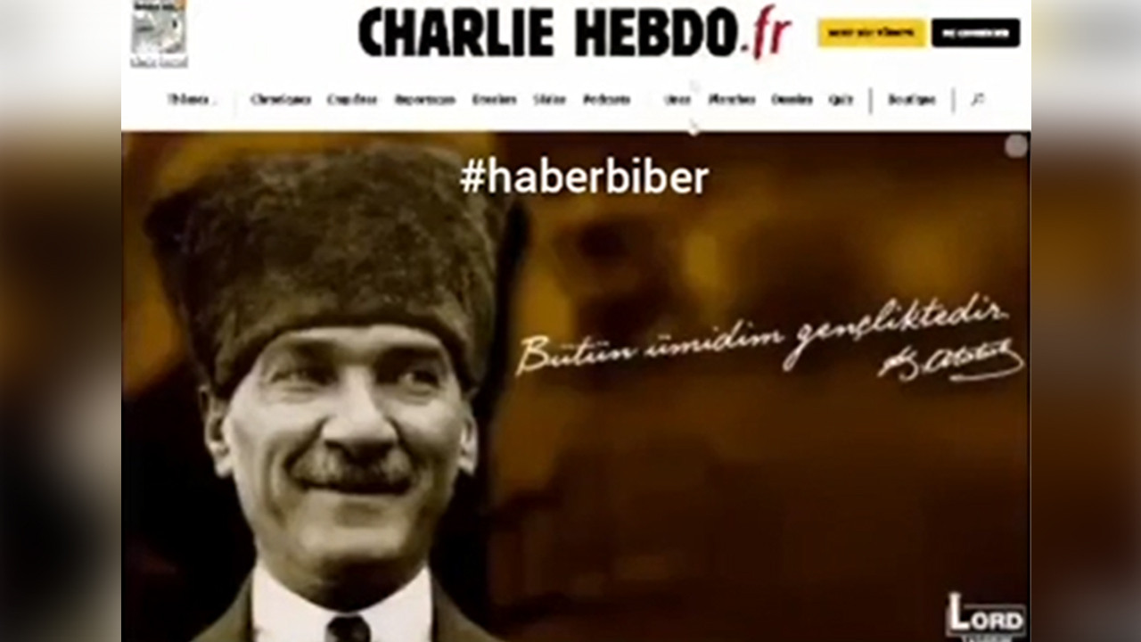 Charlie Hebdo'nun sitesini hackleyip, Atatürk fotoğrafı yayınladılar