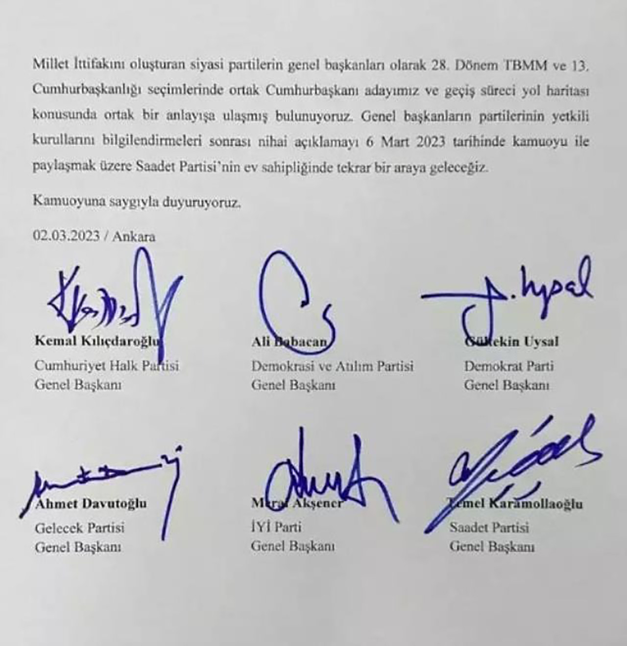 Ali Babacan'ın imzası