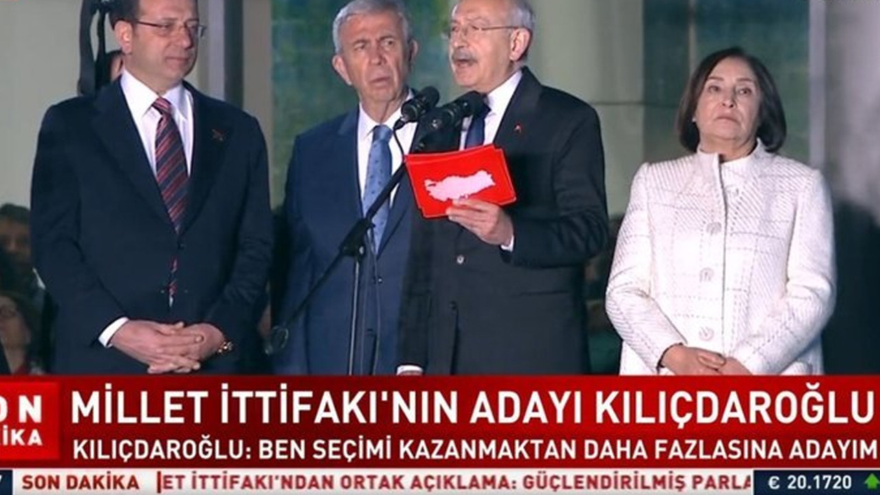 Kılıçdaroğlu, İmamoğlu ve Yavaş ile kürsüye çıktı: Aday ben değilim, aday hepimiziz