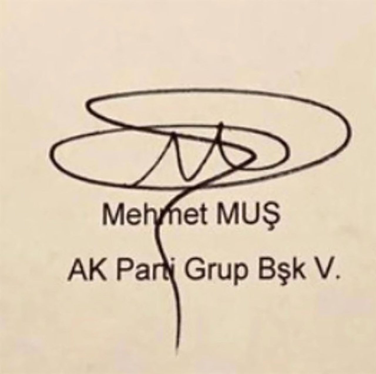 Mehmet Muş'un imzası