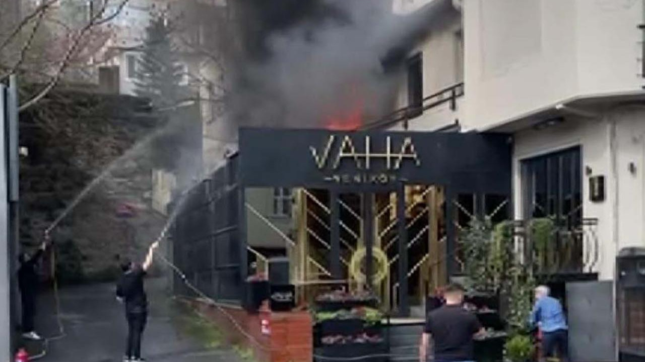 İstanbul Sarıyer'de restoran yangını! Hortumla müdahale ettiler