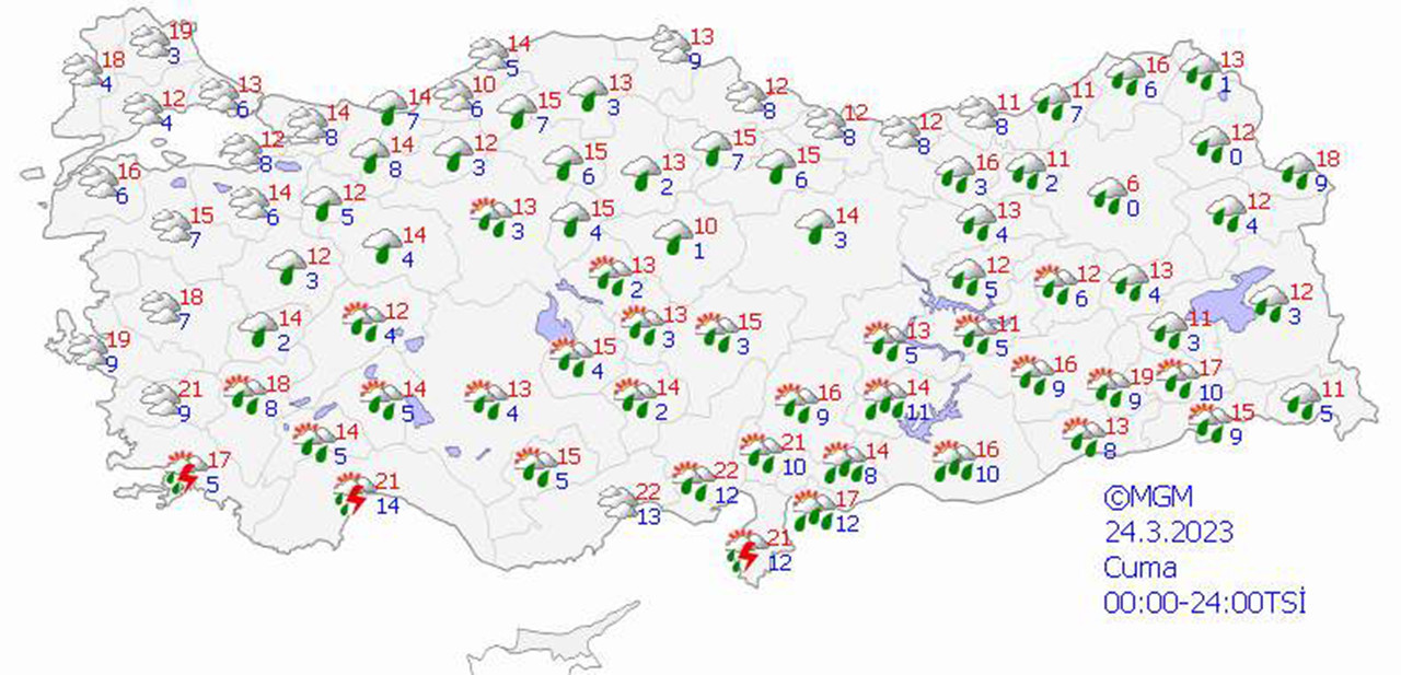 İşte haritalarla 5 günlük hava durumu tahminleri, 