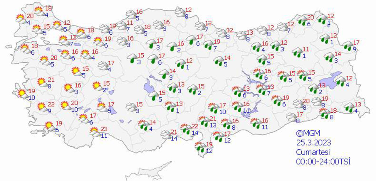 İşte haritalarla 5 günlük hava durumu tahminleri, 