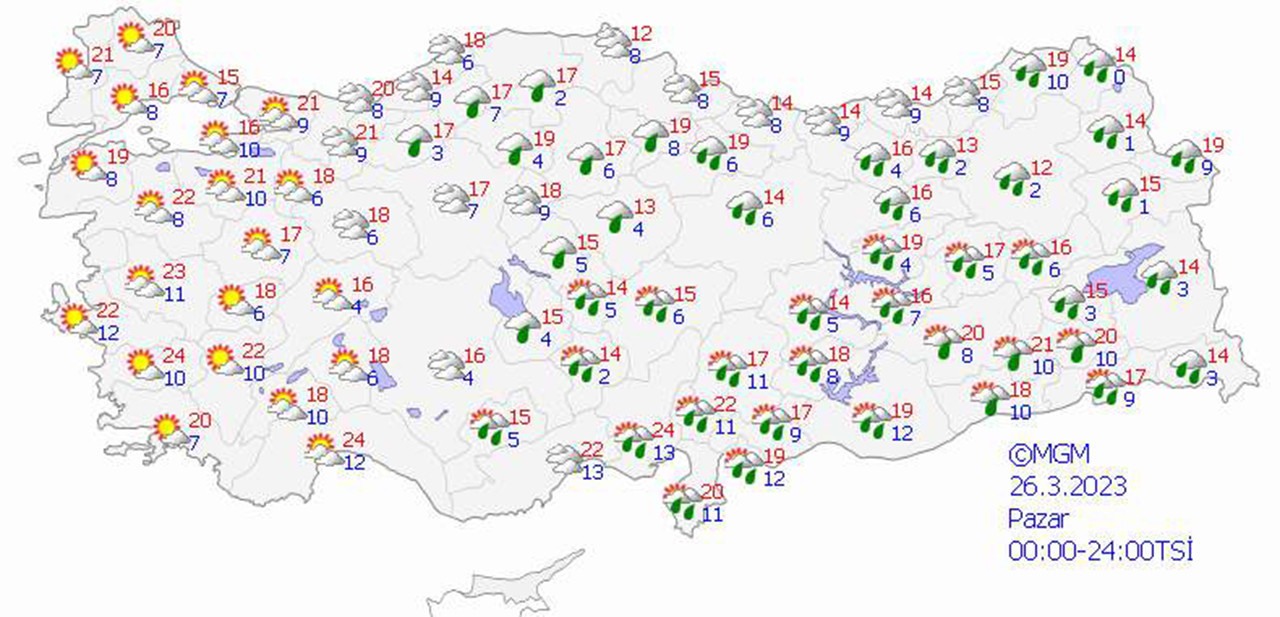 İşte haritalarla 5 günlük hava durumu tahminleri, 