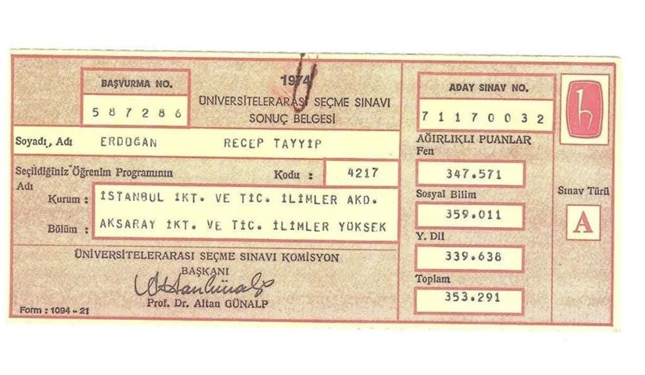 Erdoğan'ın mezuniyet belgeleri yayınlandı - Resim: 4