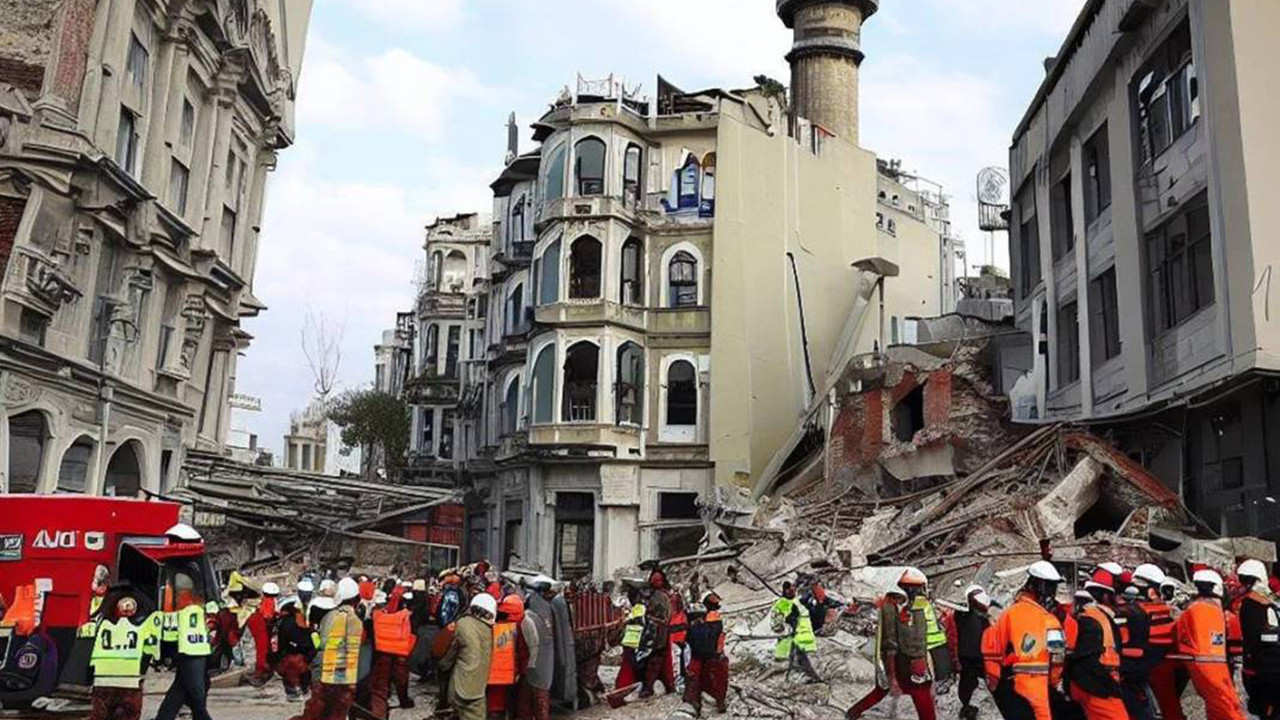 Yapay zeka, deprem sonrası İstanbul'daki yıkımı bu fotoğraflarla tahmin etti