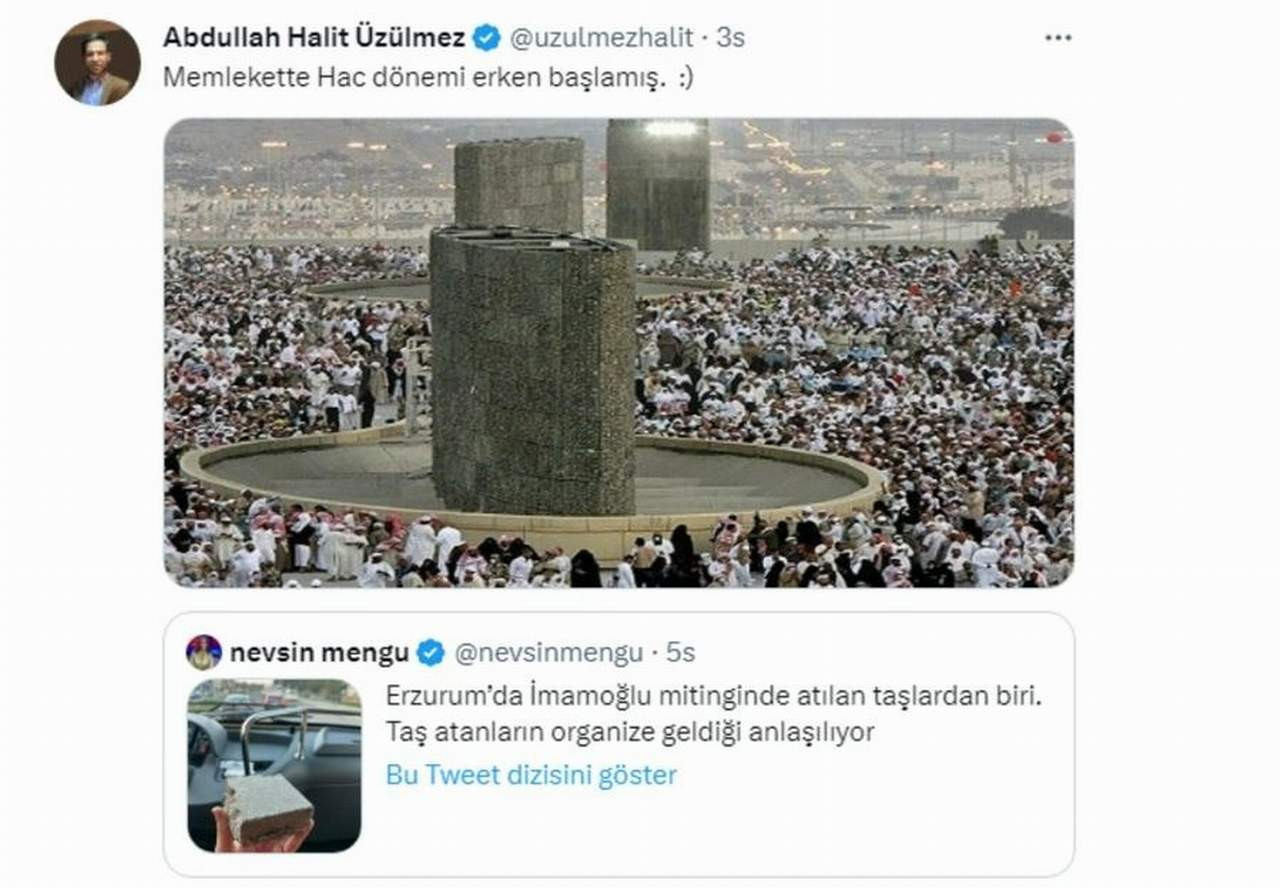 Konya Genç Kızılay Başkan Yardımcısı Abdullah Halit Üzülmez, İBB Başkanı Ekrem İmamoğlu’na yönelik taşlı saldırı sonrasında yaptığı "şeytan taşlama" paylaşımıyla büyük tepki çekti.