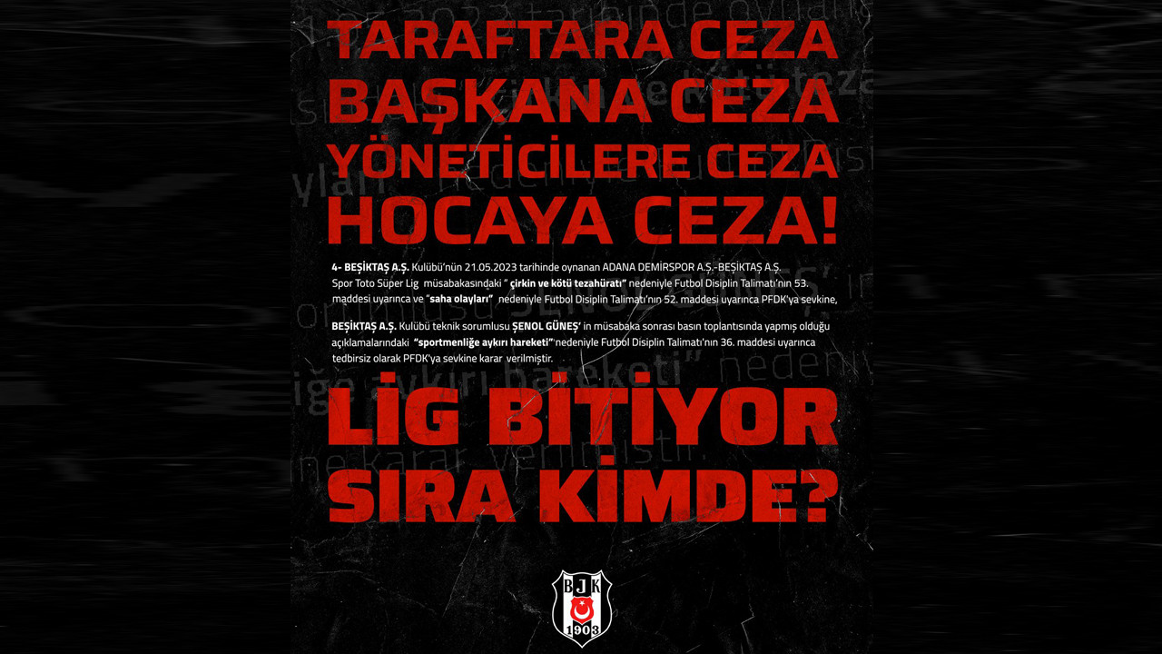 Beşiktaş'tan TFF'ye çok sert tepki: ''Sıra kimde ?''