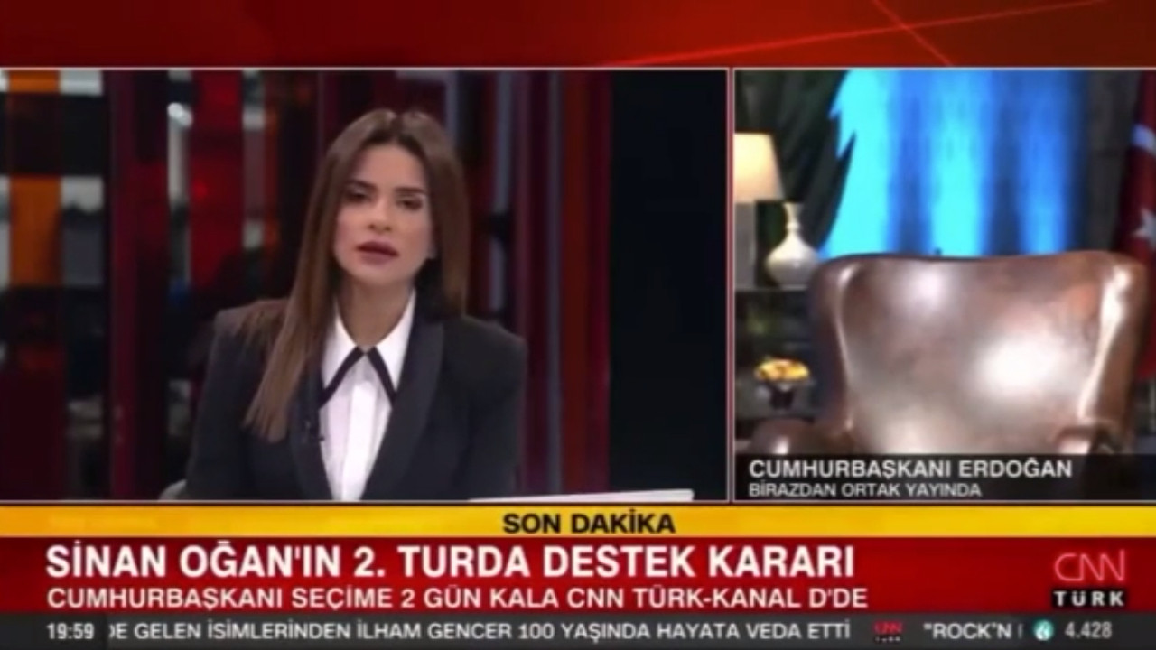 CNN Türk ''Erdoğan'ın koltuğunu'' canlı yayına çıkardı