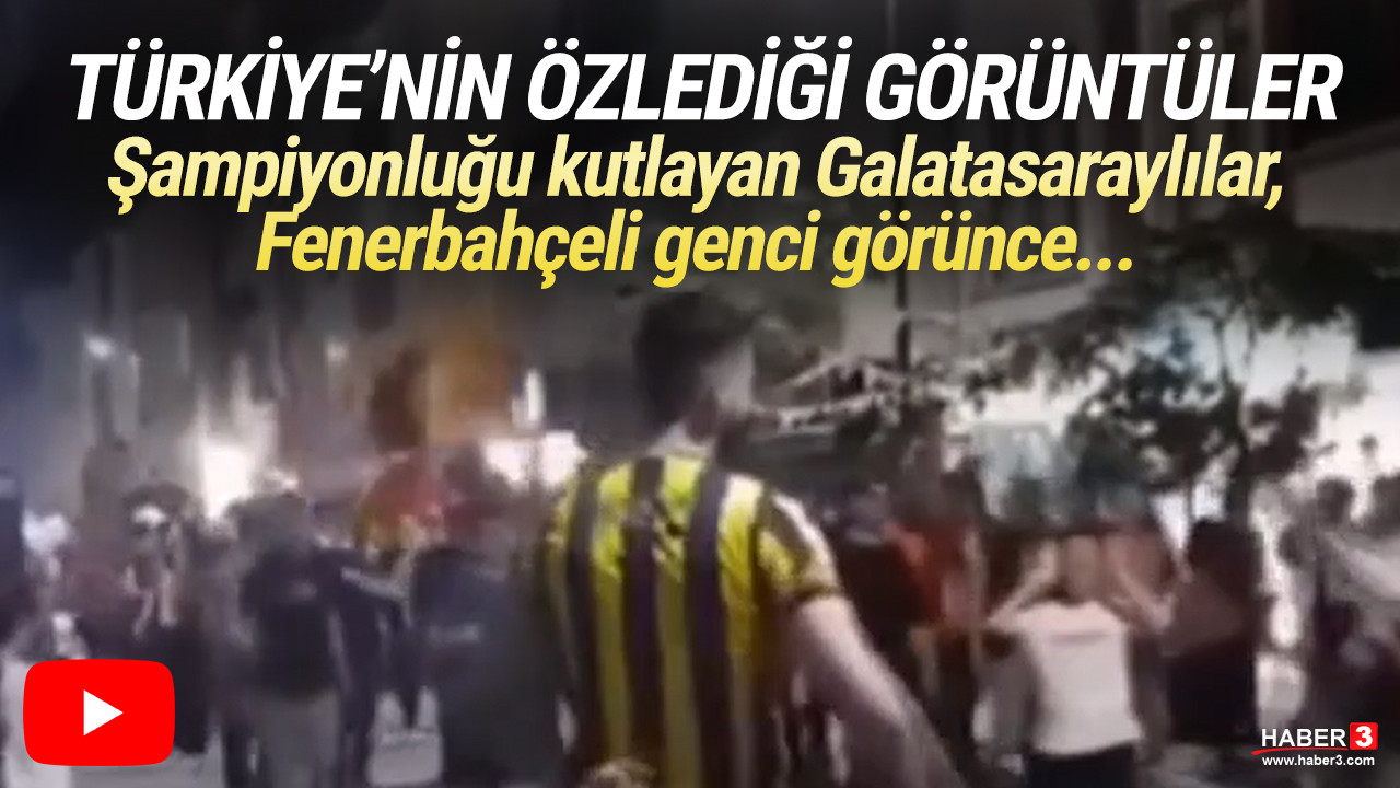Şampiyonluğu kutlayan Galatasaraylılar, Fenerbahçe taraftarını omuzlarına aldı