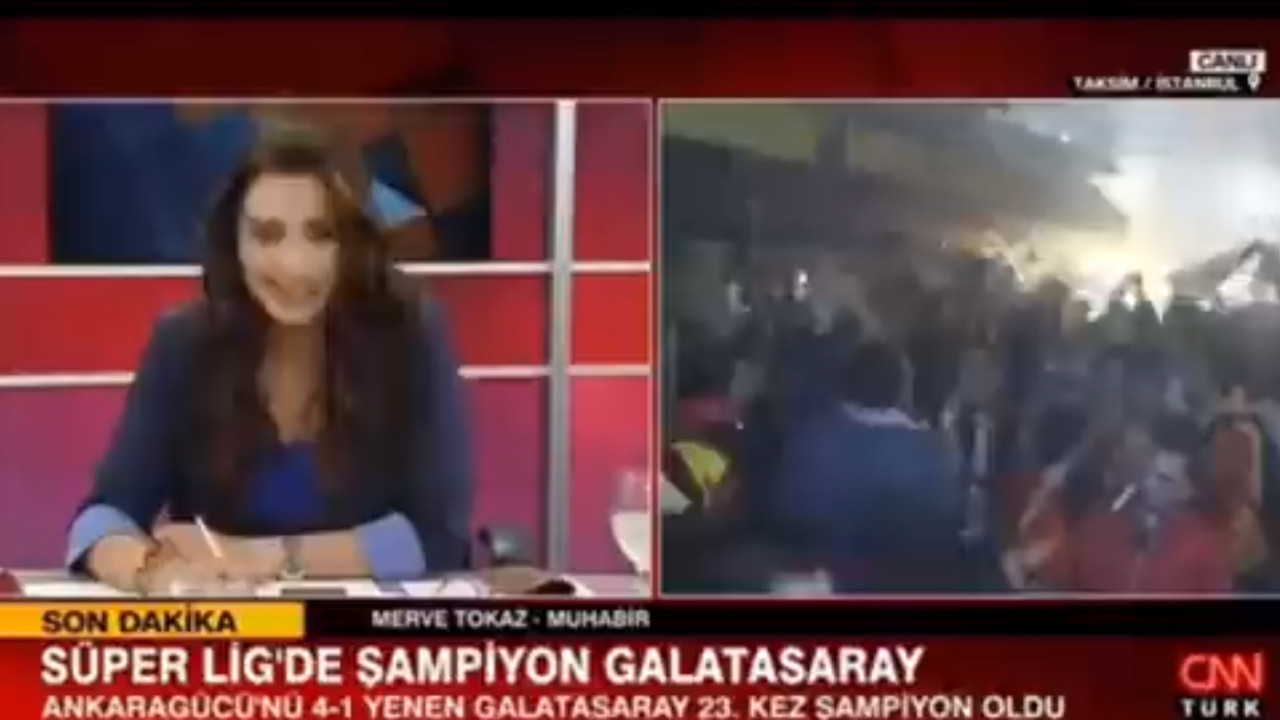 CNN Türk'te küfürlü tezahürat şoku! Hande Fırat gülerken yakalandı