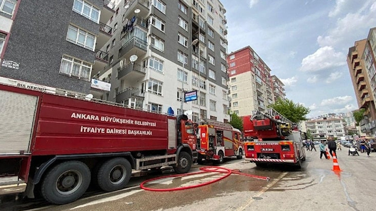 Ankara'da apartmanda yangın: 1 ölü