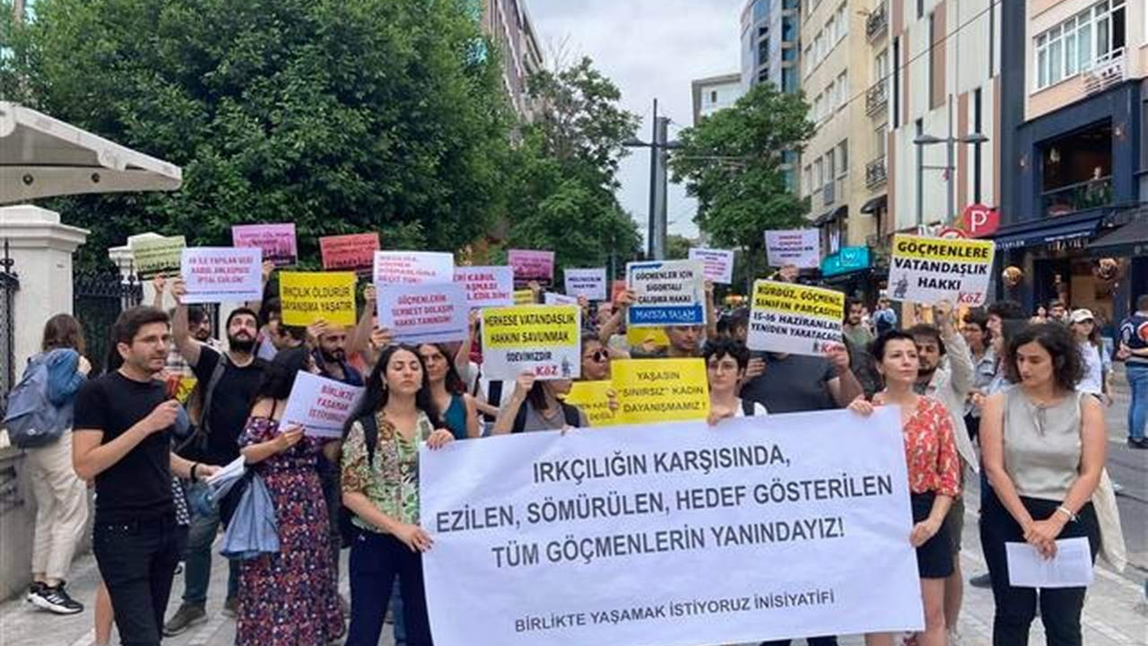 İstanbul'da ''sığınmacılarla birlikte yaşamak istiyoruz'' eylemi