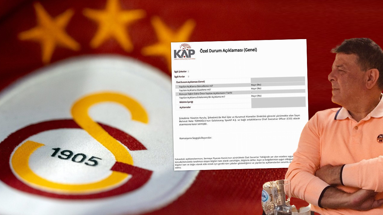 Galatasaray'dan KAP'a Mete Türkoğlu açıklaması