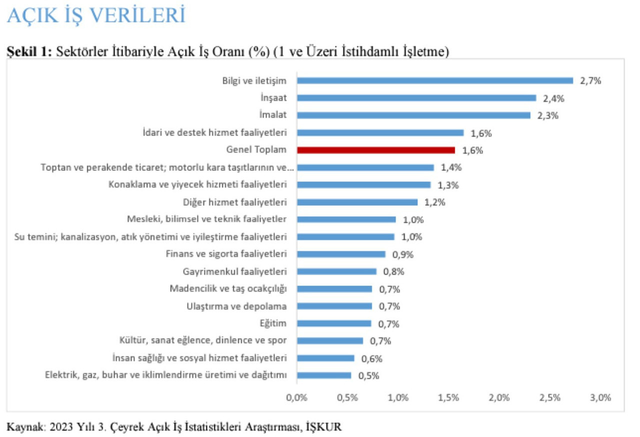 Çalışma ve Sosyal Güvenlik Bakanı Vedat Işıkhan, İŞKUR tarafından hazırlanan rapora göre Türkiye'de 272 bin 419 adet "açık iş ilanı" olduğunu söyledi. İşte ilgili rapora göre en fazla ilanı olan meslekler ve talep edilen beceriler... 