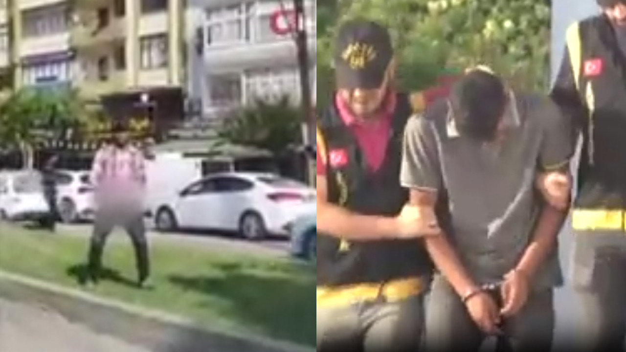 Trafikte iğrenç taciz kamerada!