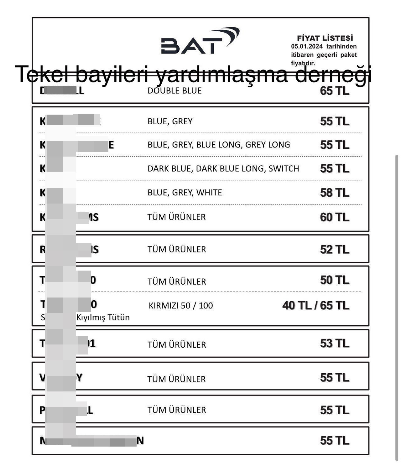 Tekel Bayileri Yardımlaşma Derneği (TBYD) Başkanı Erol Dündar, bir sigara grubuna daha zam geldiğini duyurdu. Dündar sosyal medya hesabından, "BAT grubuna da zam geldi" diye yazdı.