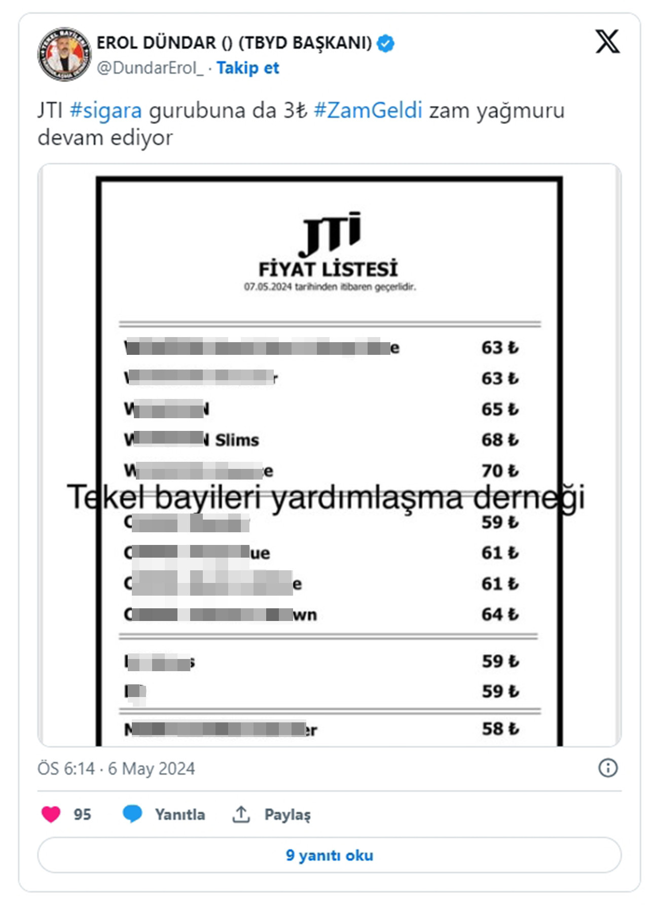 A'dan Z'ye zam yağmuru aralıksız devam ediyor. Philip Morris’in ardından bir sigara grubuna daha 3 TL zam geldi.