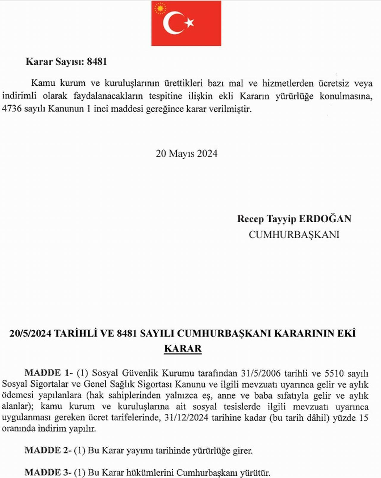 Emeklilere kamu kurum ve kuruluşlarının misafirhane, sosyal tesis ve konukevlerinden yüzde 15 indirimli faydalanabilme imkanı veren uygulama Resmi Gazete'de yayımlanarak yürürlüğe girdi.