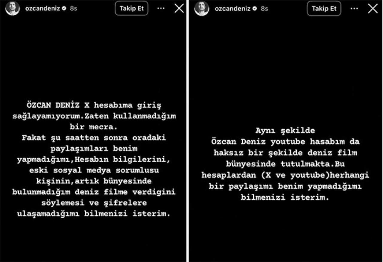 Geçen aylarda ailesiyle sosyal medya üzerinden bir tartışma yaşayan ünlü şarkıcı ve oyuncu Özcan Deniz, X ve YouTube adreslerinin elinden alındığını duyurdu.
