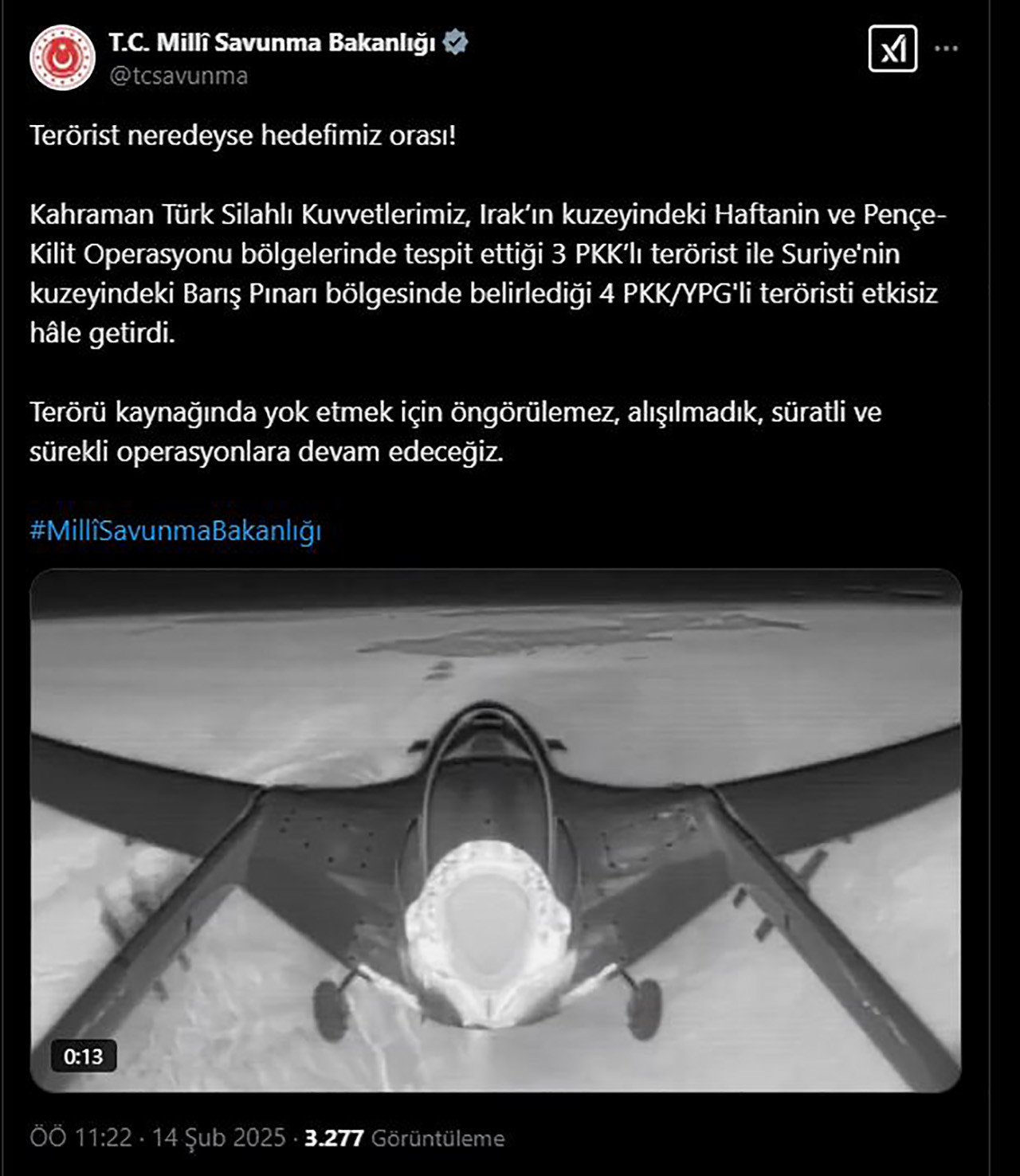 Mehmetçik, Irak ve Suriye'nin kuzeyinde tespit edilen 7 teröristi daha etkisiz hale getirdi. 
