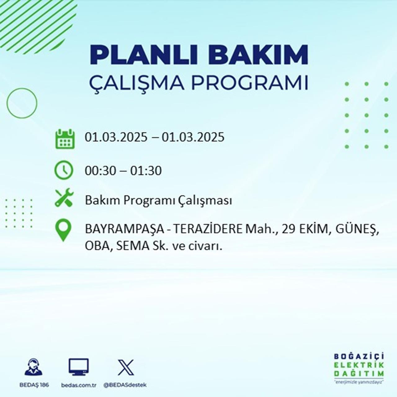 İstanbullular dikkat: Ramazan'ın ilk günü 16 ilçede elektrik kesintisi yapılacak