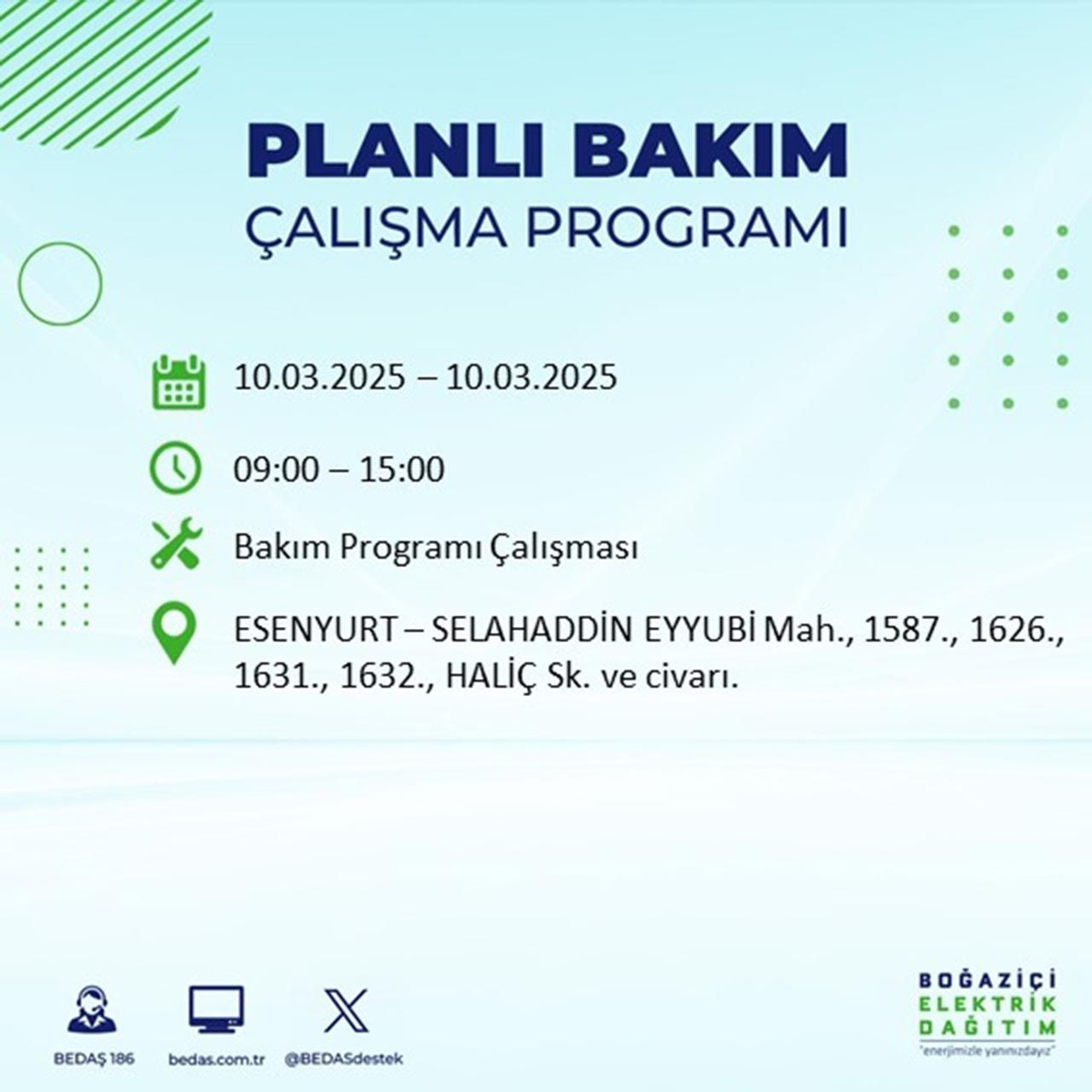 Yarına dikkat! İstanbul'un birçok ilçesinde elektrikler kesilecek