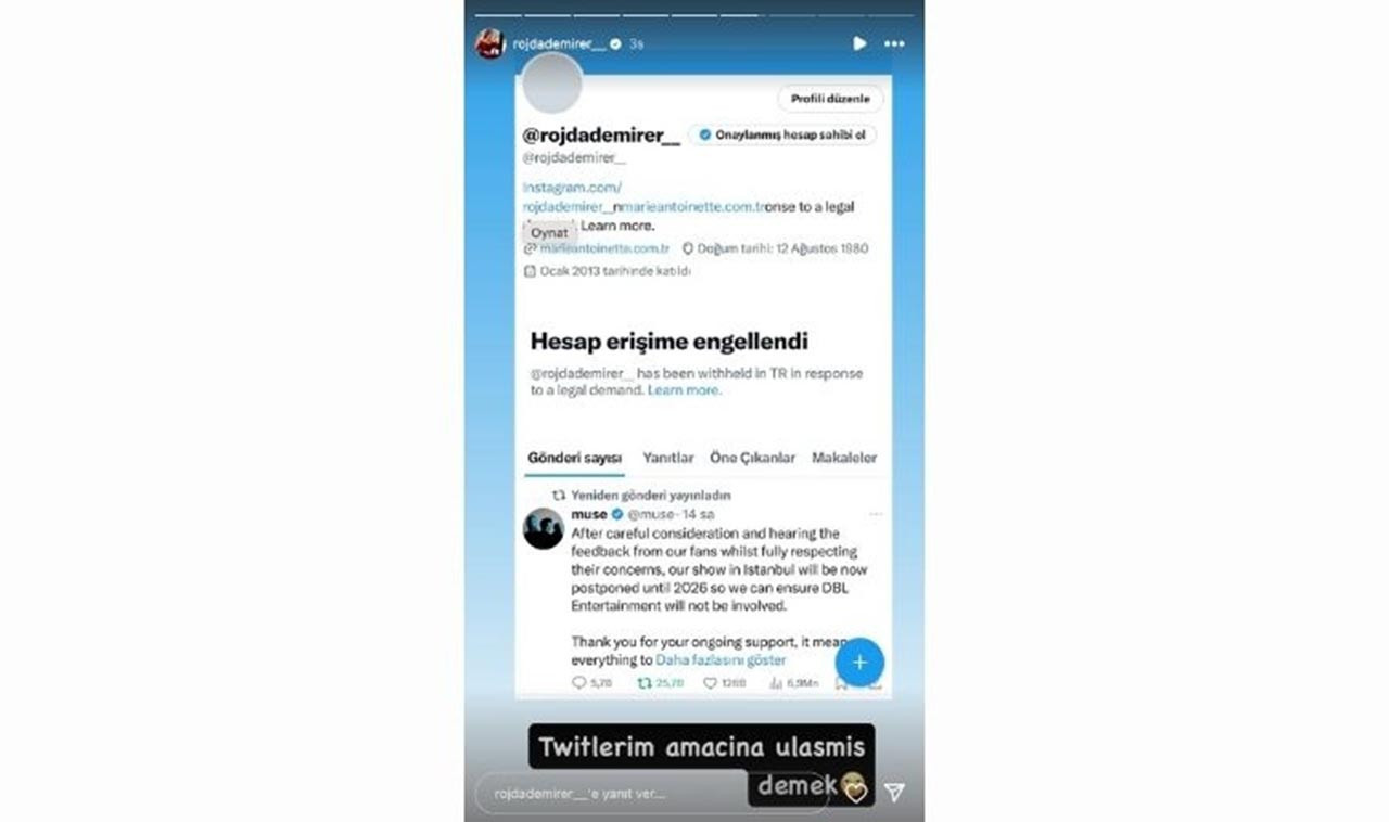 Boykot çağrısı yapan oyuncu Rojda Demirer ve Alican Yücesoy'un X hesapları kapatıldı.