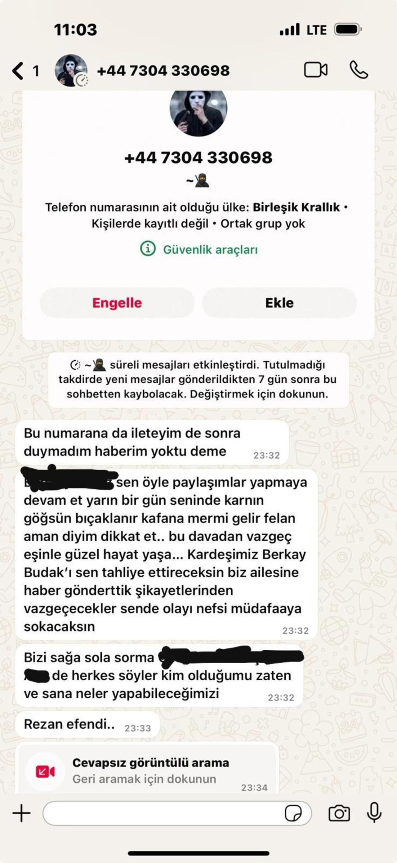 İstanbul Kadıköy'de 2 çocuk tarafından bıçaklanarak öldürülen Mattia Ahmet Minguzzi'nin ailesinin ardından ailenin avukatı Rezan Epözdemir ve eşinin de ölüm tehditleri aldığı ortaya çıktı.