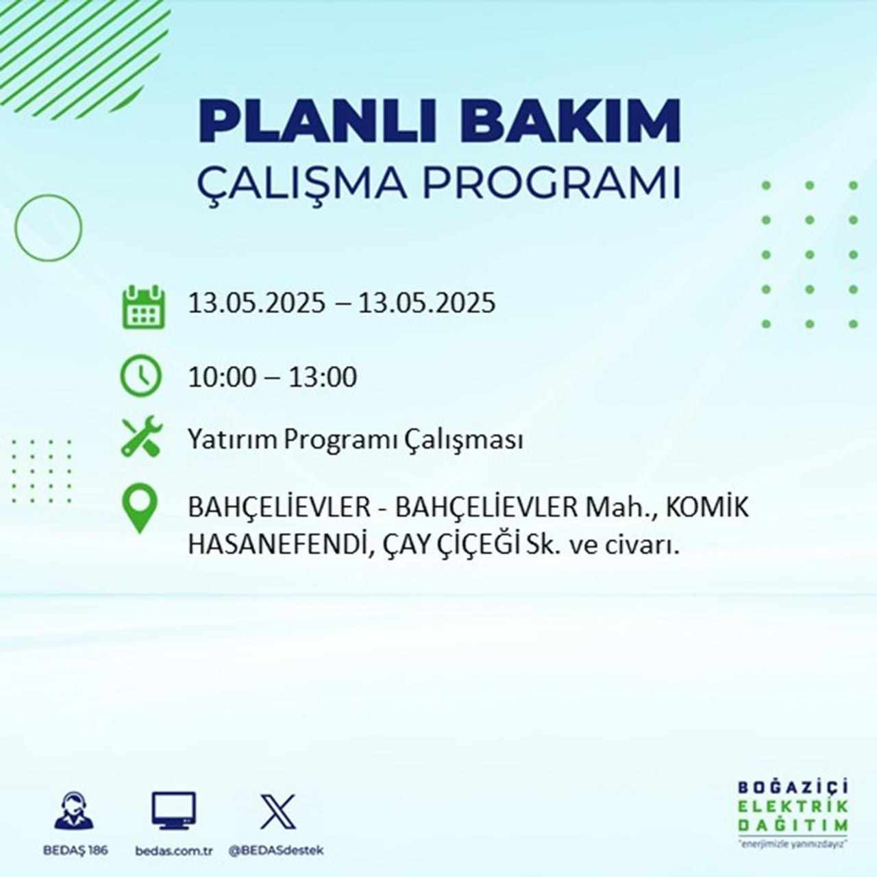 İstanbul'da büyük elektrik kesintisi: Listede 24 ilçe var