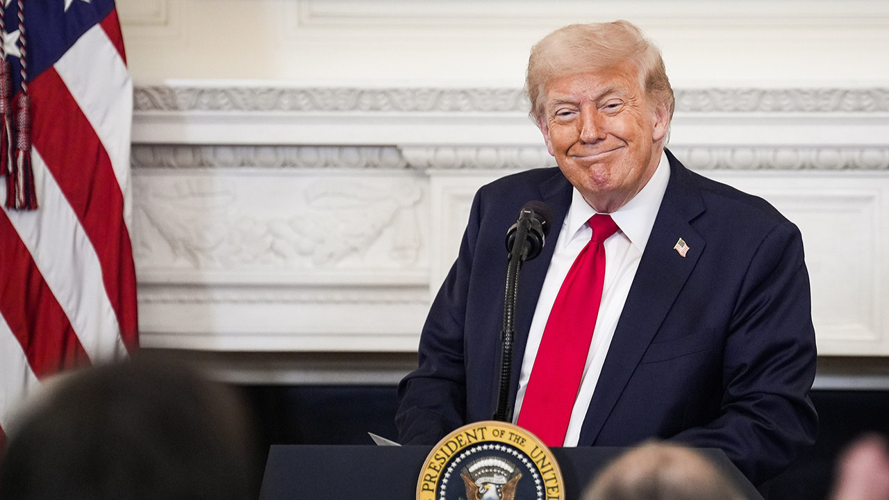 ABD Başkanı Donald Trump'ın konuşma yaptığı bir görsel