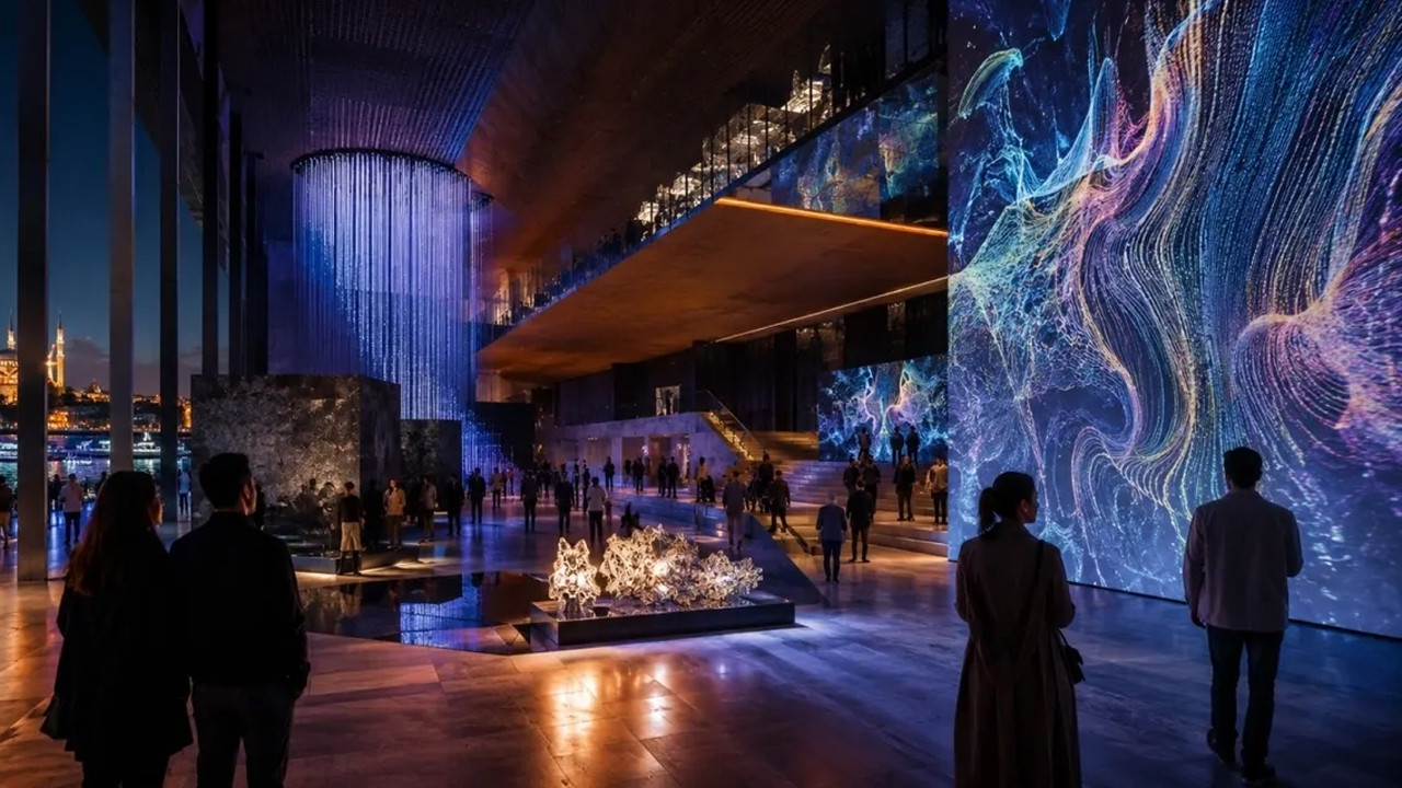 İstanbul Dijital Sanat Festivali kapsamında sergilenen dijital eserler