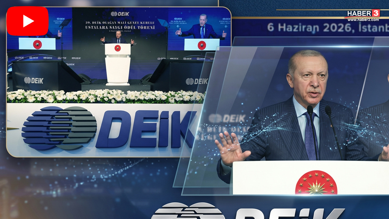 Cumhurbaşkanı Erdoğan DEİK Genel Kurulu'nda konuşma yaparken