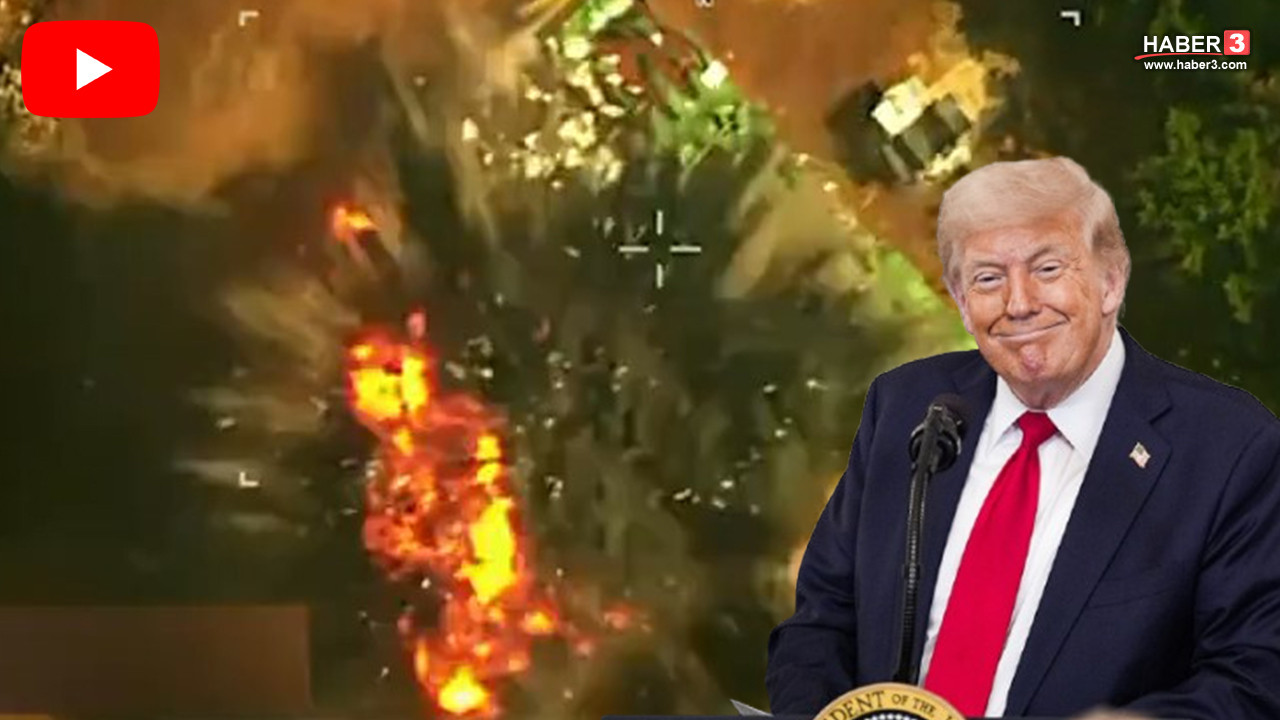 Donald Trump'ın Tren de Aragua liderinin öldürüldüğünü duyurduğu anı temsil eden görsel.