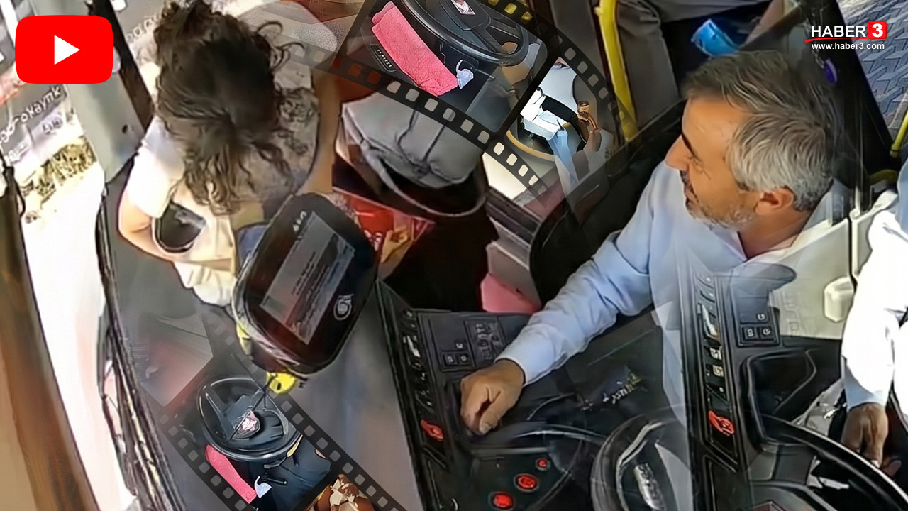 Otobüs şoförünün kimliğini düşüren öğrenciye teslim ettiği an