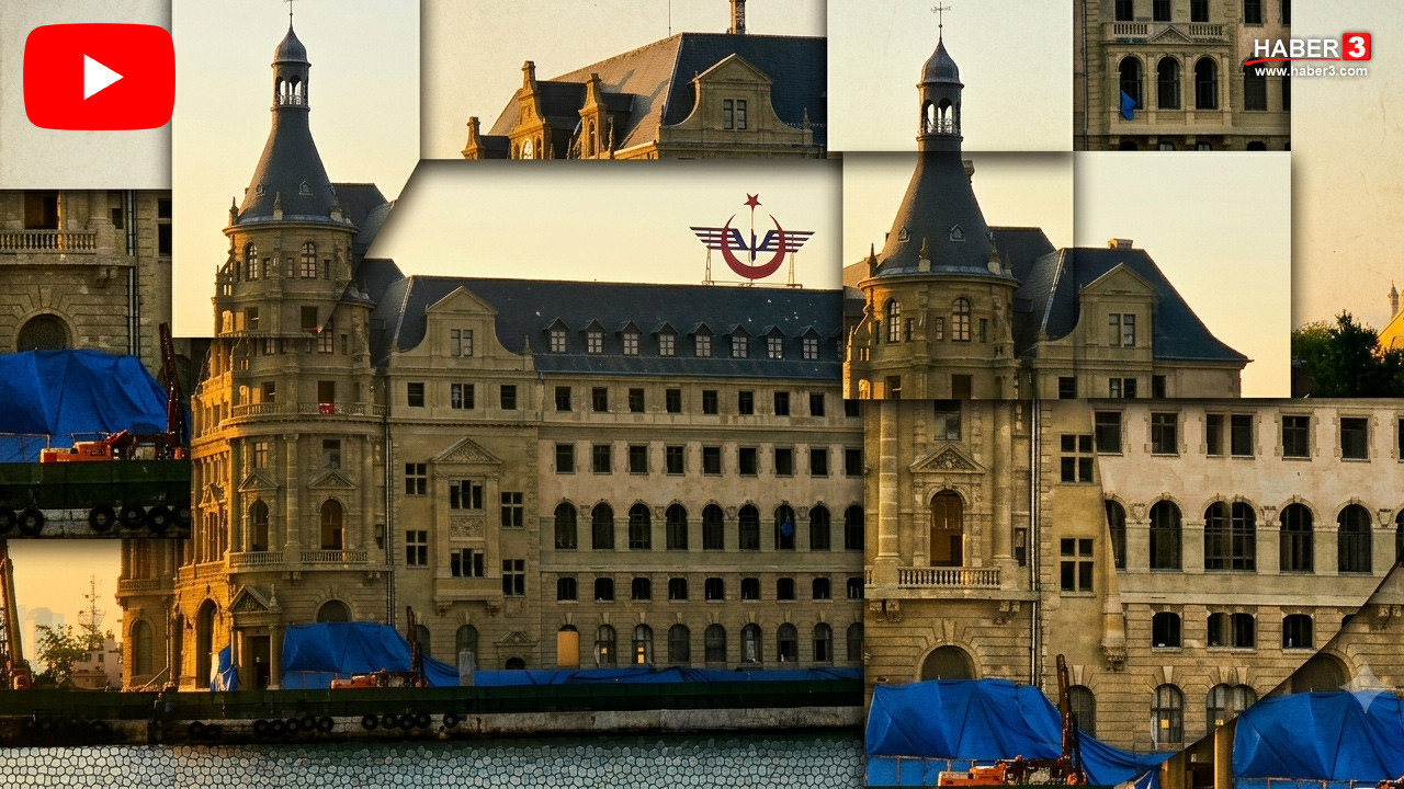 Haydarpaşa Garı'nın Marmara Denizi'ne bakan cephesindeki restorasyon sonrası iskelelerin kaldırıldığı ve tarihi silüetin göründüğü manzara.
