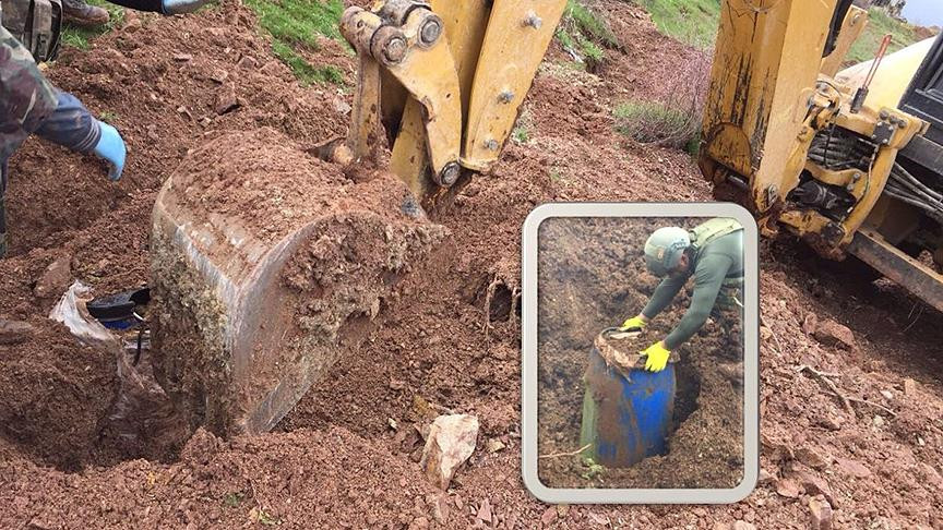 Lice'de toprağa gömülü 3 ton uyuşturucu ele geçirildi
