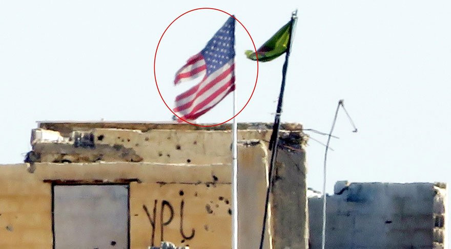 ABD'nin sınırımıza astığı bayrak yırtık çıktı 