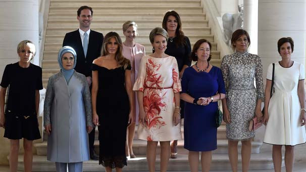 First Lady'ler NATO zirvesinde buluştu