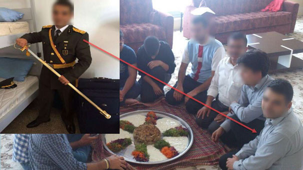 Maklube sofrasında bir üniformalı