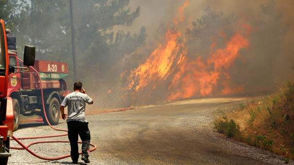 Alanya'da orman yangını çıktı