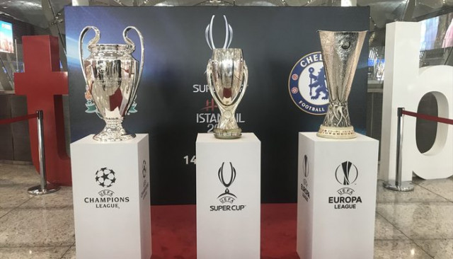 Süper Kupa, Avrupa Ligi ve Şampiyonlar Ligi kupaları İstanbul Havalimanı'nda sergileniyor
