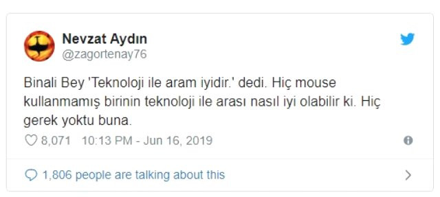 Yemeksepeti Ceo Sunun Binali Yildirim Tweeti Olay Oldu Guncel